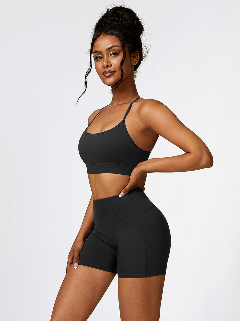 Sport Bra and Wide Waistband Shorts Set