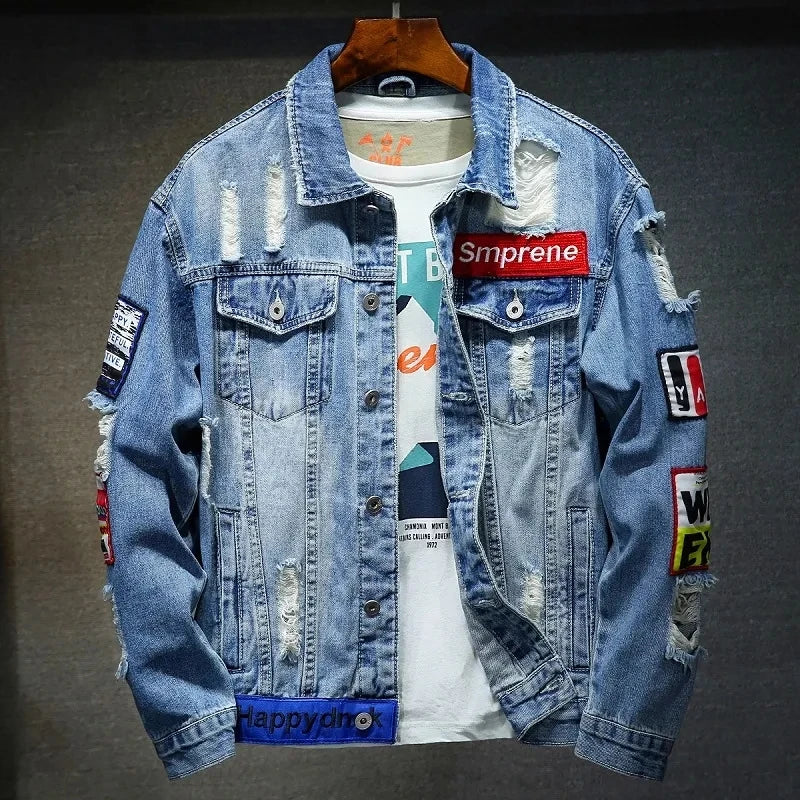 Men's Loose Fit Streetwear Denim Jacket