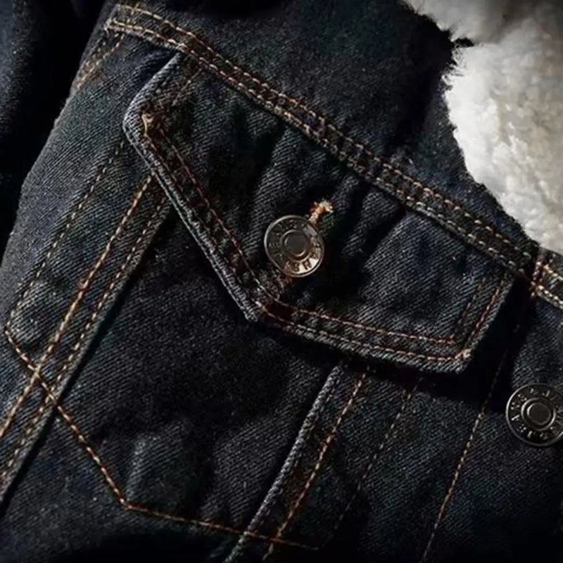 Men's Winter Cashmere Lining  Denim Jacket