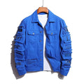 Men's Designer Denim Jacket W/ Patch Details