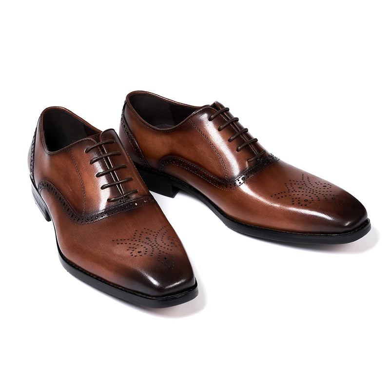 Men's Italian Handmade Genuine Leather Oxford  Shoes