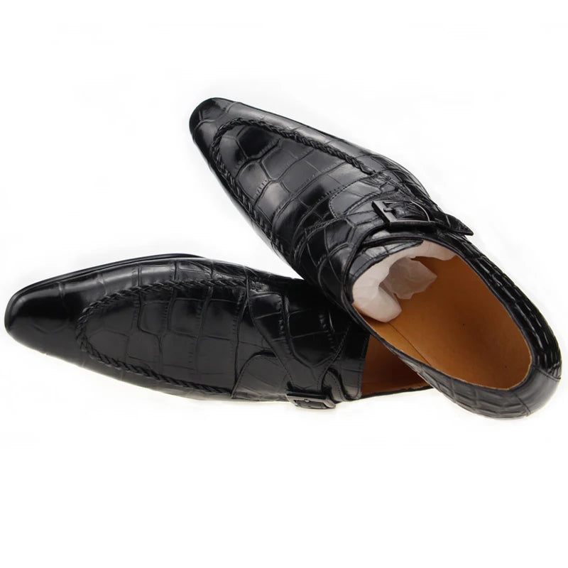 Men's Genuine Leather Hand Made Oxfords W/ Buckle Detail