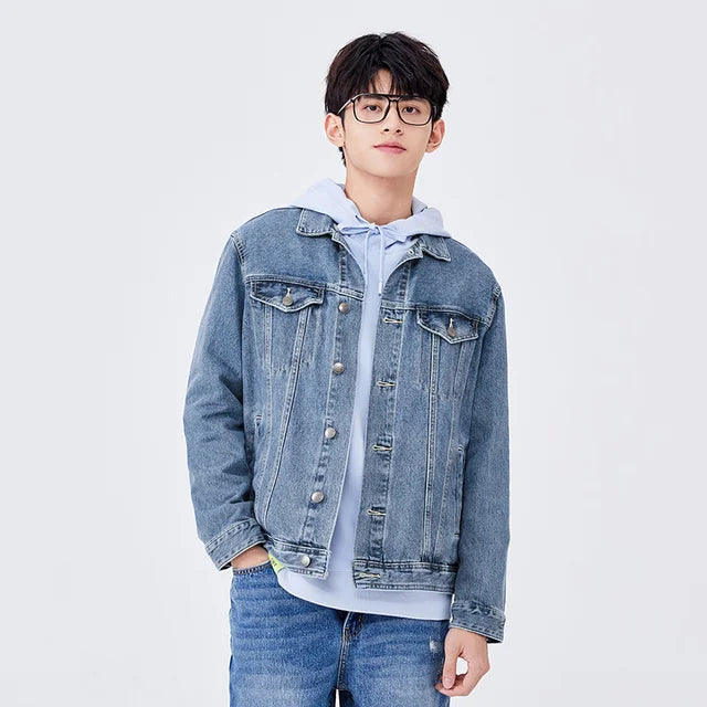 SEMIR Men's Korean Retro Denim Jacket