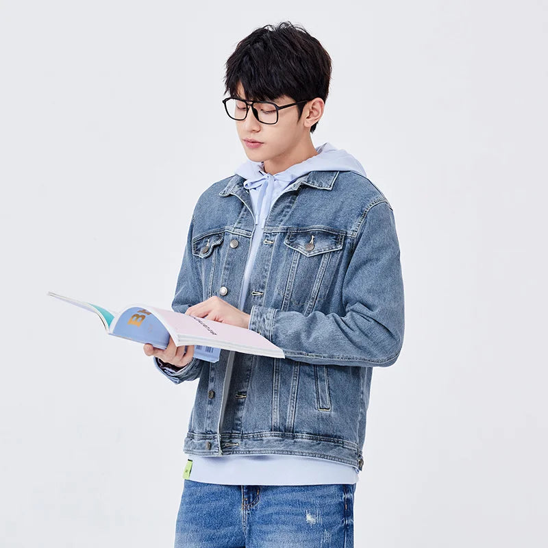 SEMIR Men's Korean Retro Denim Jacket