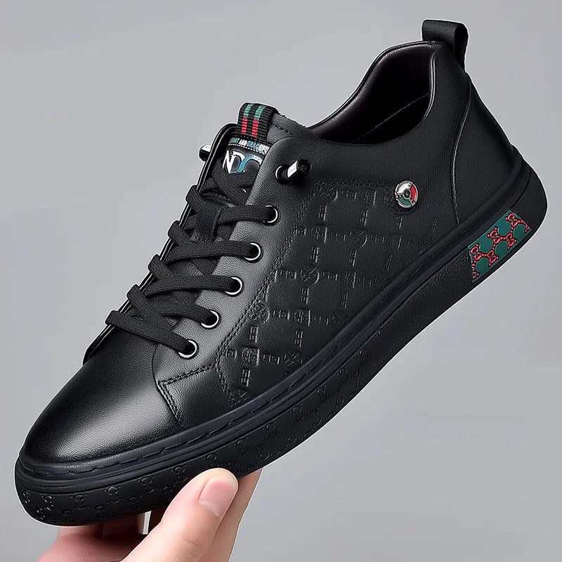 LUXE II Men's Genuine Leather Lace Up Sneakers