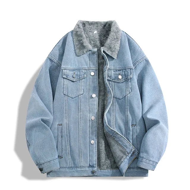 Men's Winter Thick Fleece Lined Denim Jackets