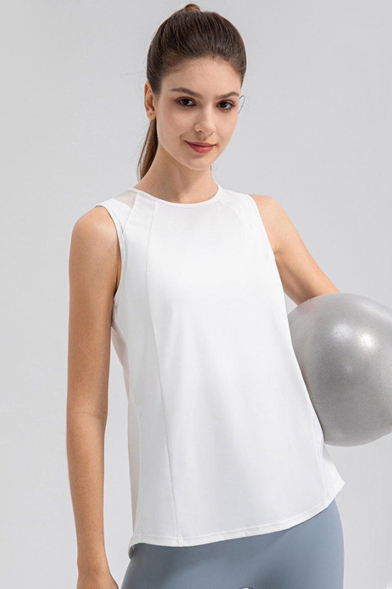 Round Neck Wide strap Active Tank