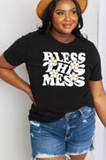 Simply Love Full Size BLESS THIS MESS Graphic Cotton Tee