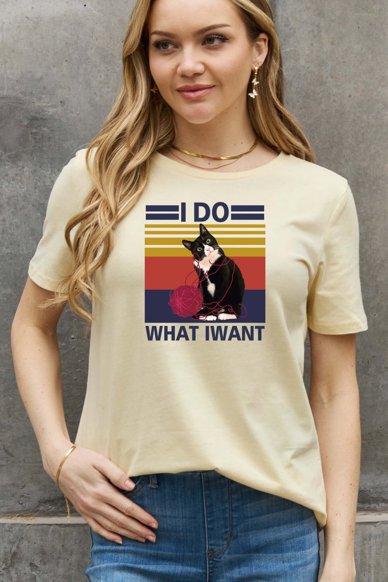 Simply Love Full Size I DO WHAT I WANT Graphic Cotton Tee