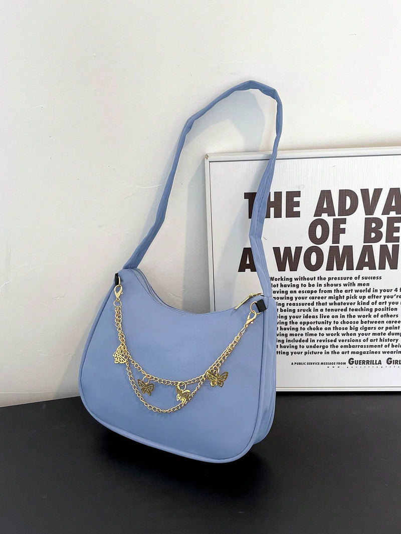 Butterfly Charm Polyester Shoulder Bag