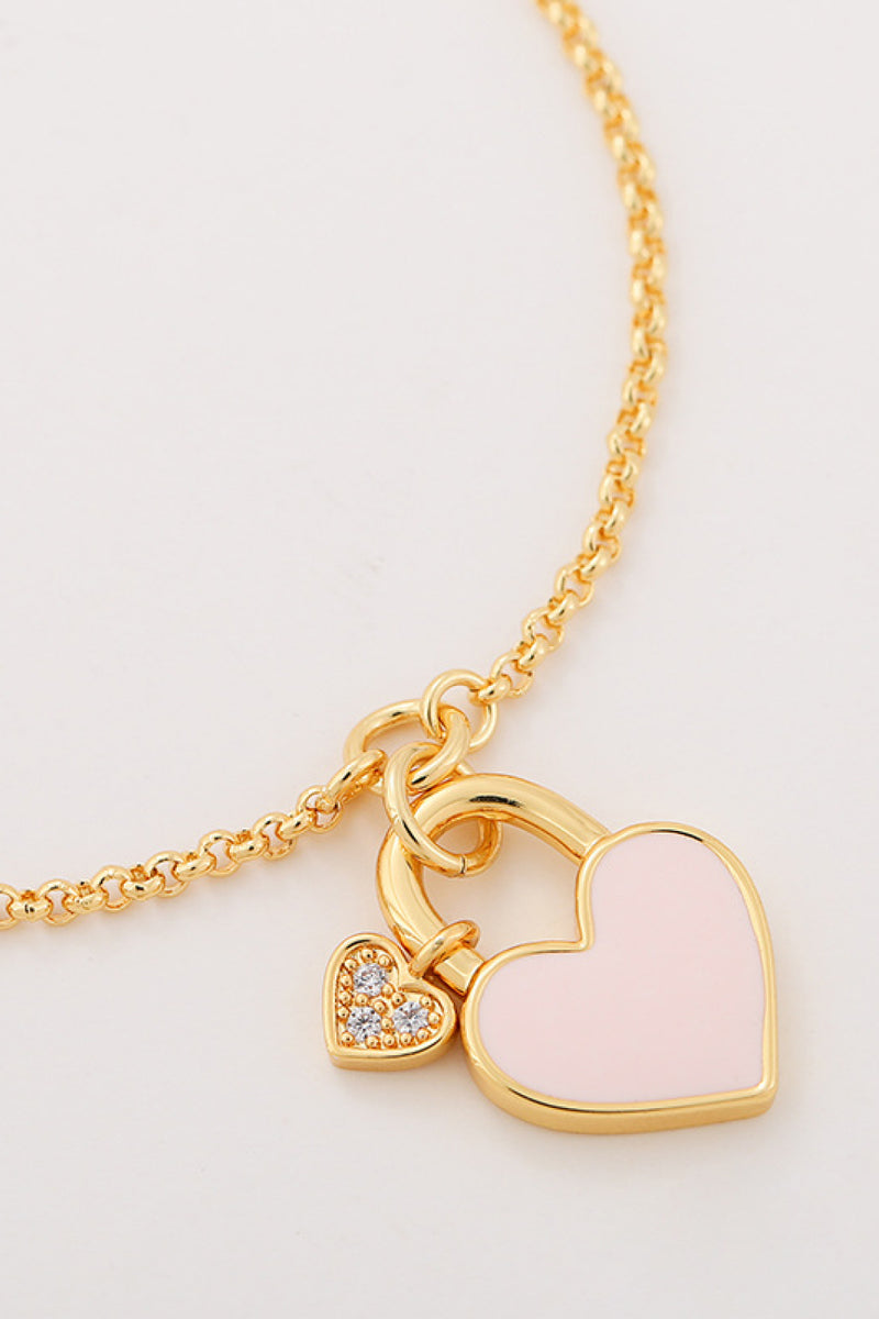 Heart Lock Charm Bracelet