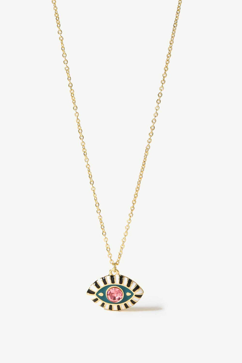 Evil Eye Pendant Gold Plated Chain Necklace