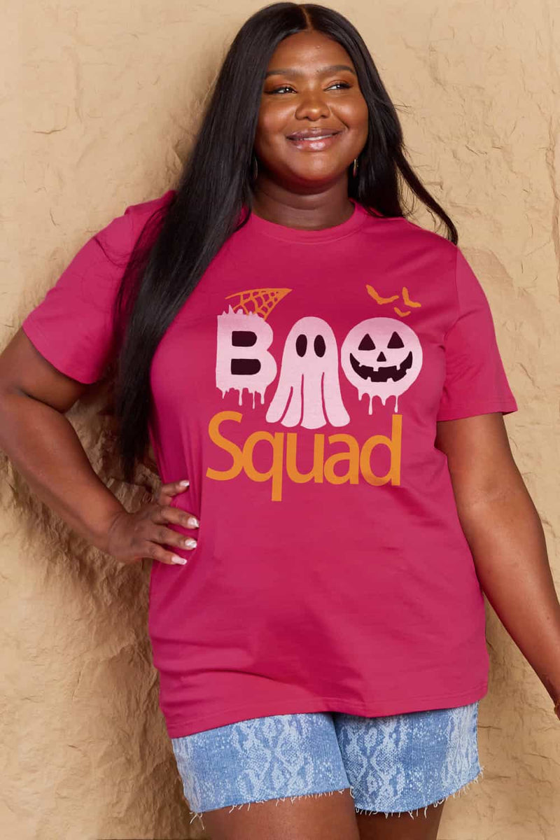 Simply Love Full Size BOO SQUAD Graphic Cotton Tee