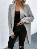 Open Front Dropped Shoulder Longline Cardigan