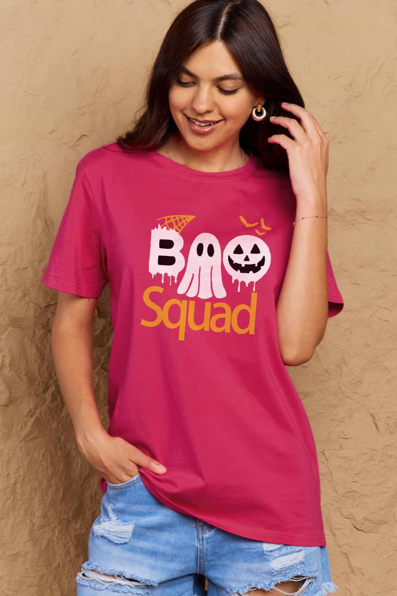 Simply Love Full Size BOO SQUAD Graphic Cotton Tee