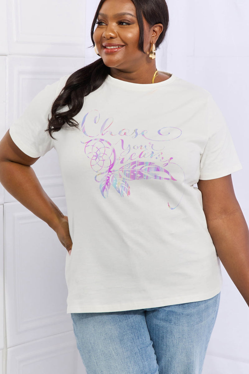 Simply Love Full Size CHASE YOUR DREAMS Graphic Cotton Tee