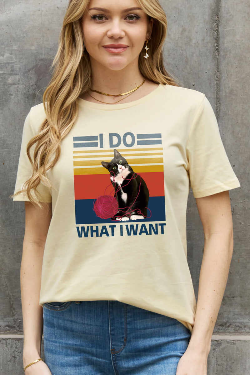 Simply Love Full Size I DO WHAT I WANT Graphic Cotton Tee