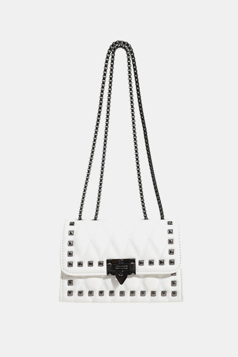 Studded PU Leather Crossbody Bag