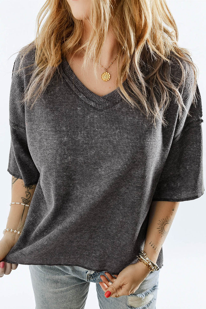 V-Neck Dropped Shoulder Tee