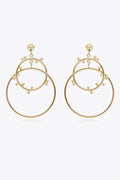 18K Gold-Plated Double Hoop Drop Earrings