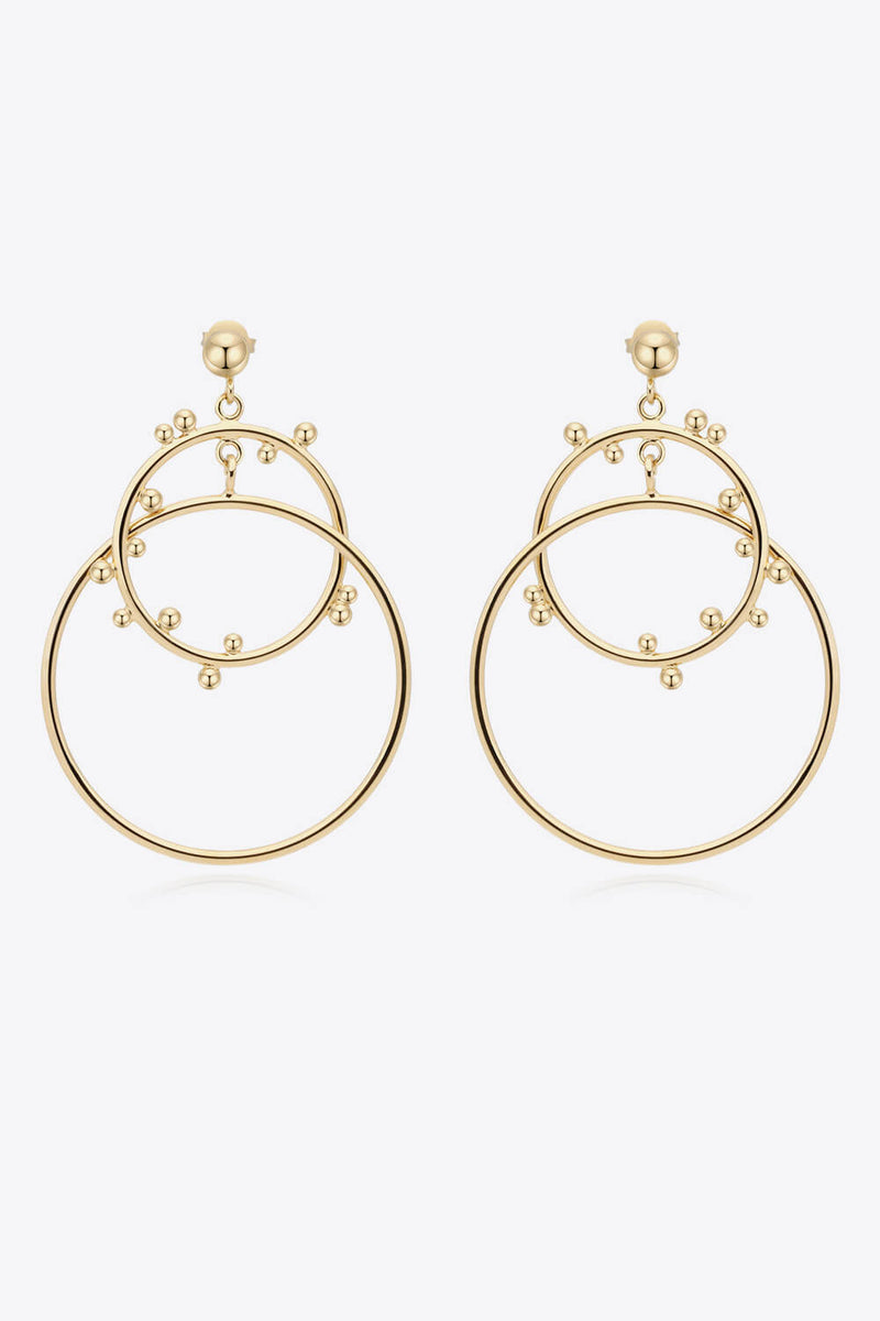 18K Gold-Plated Double Hoop Drop Earrings