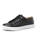 DESAI Men's Genuine Leather Crocodile Pattern Sneakers