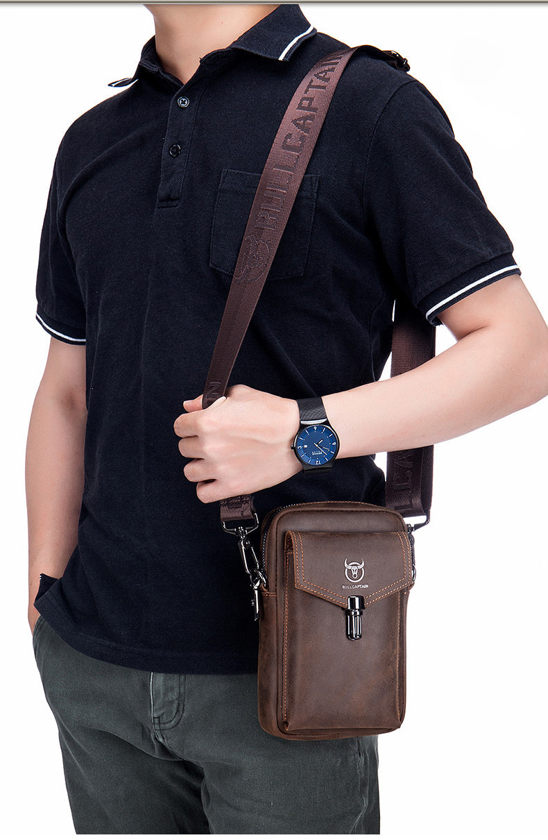 BULLCAPTAIN Leather Multifunctional Phone Bag