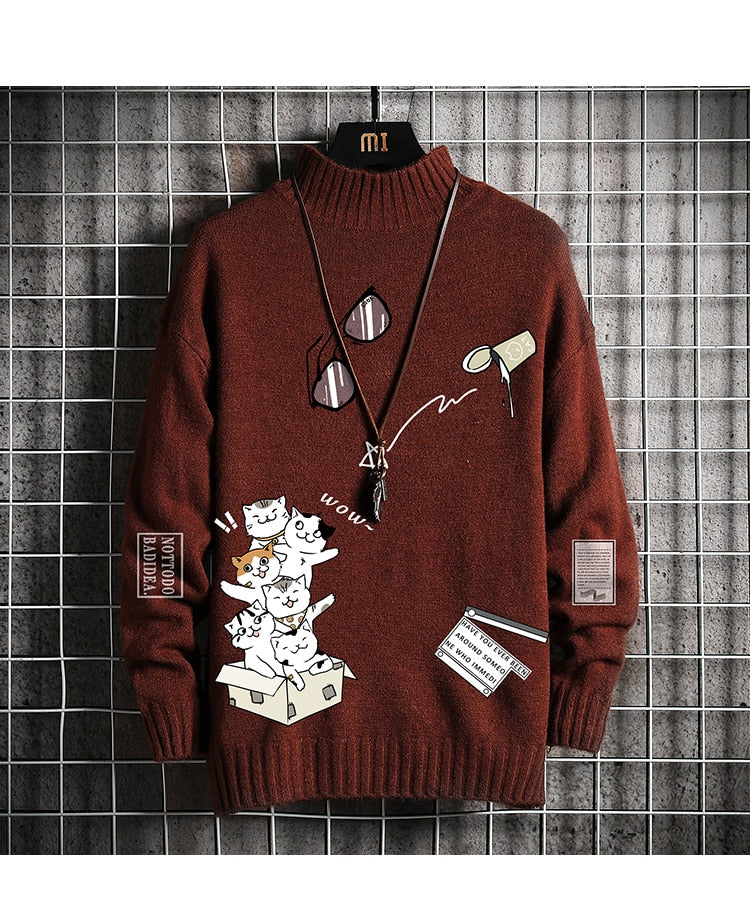 Men's Graphic Fall Knitted Pullover