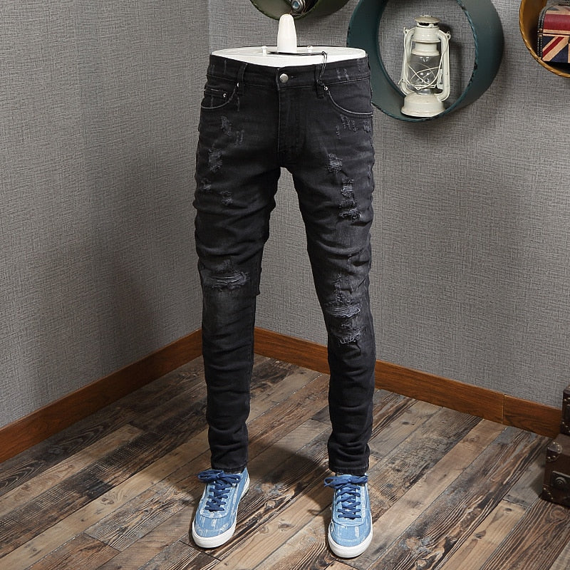 Men's Streetwear Distressed Designer Hip Hop Jeans