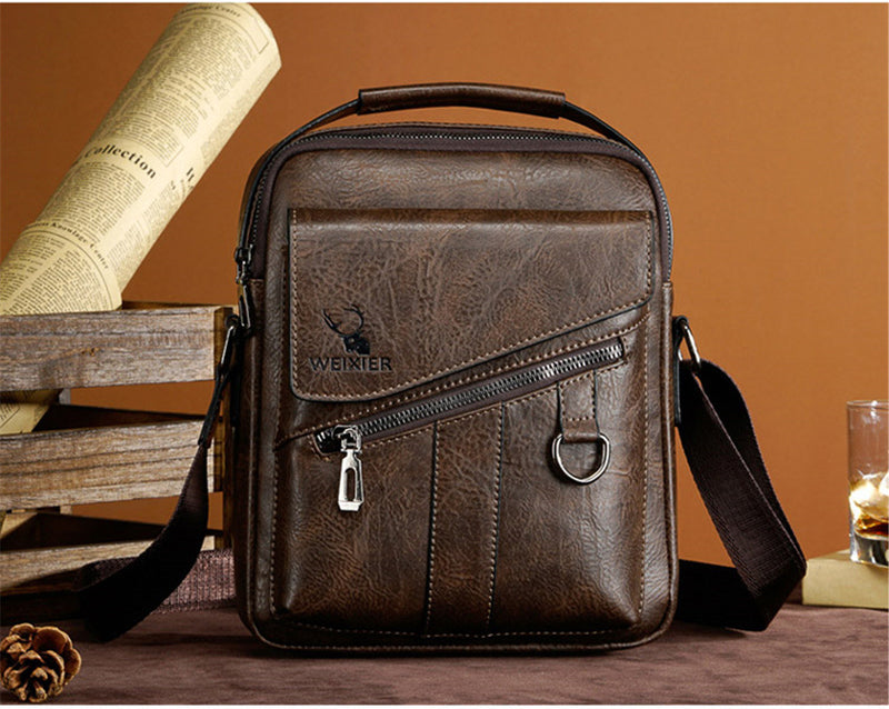 WEIXER Men's Crossbody PU Leather Bag