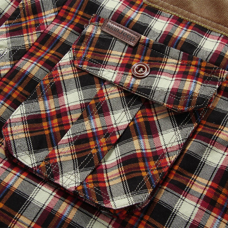 Men's Winter Warm Wool Plaid Cotton Shirt Jacket