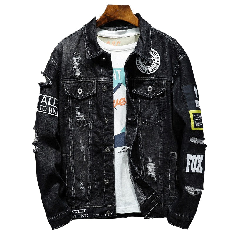 Men's Streetwear Distressed Jacket