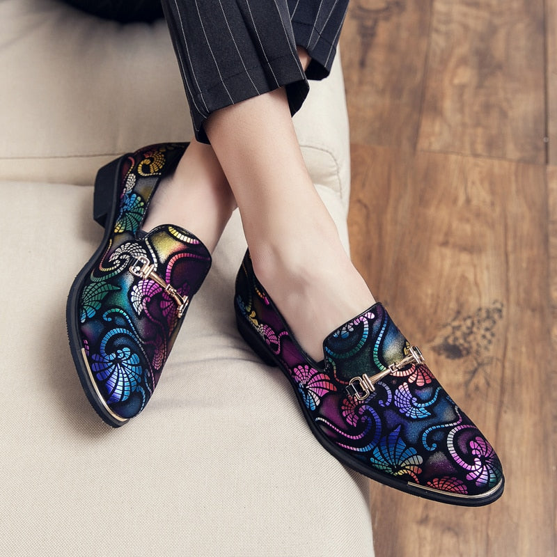 Men's Slip-On Floral Designer Loafers