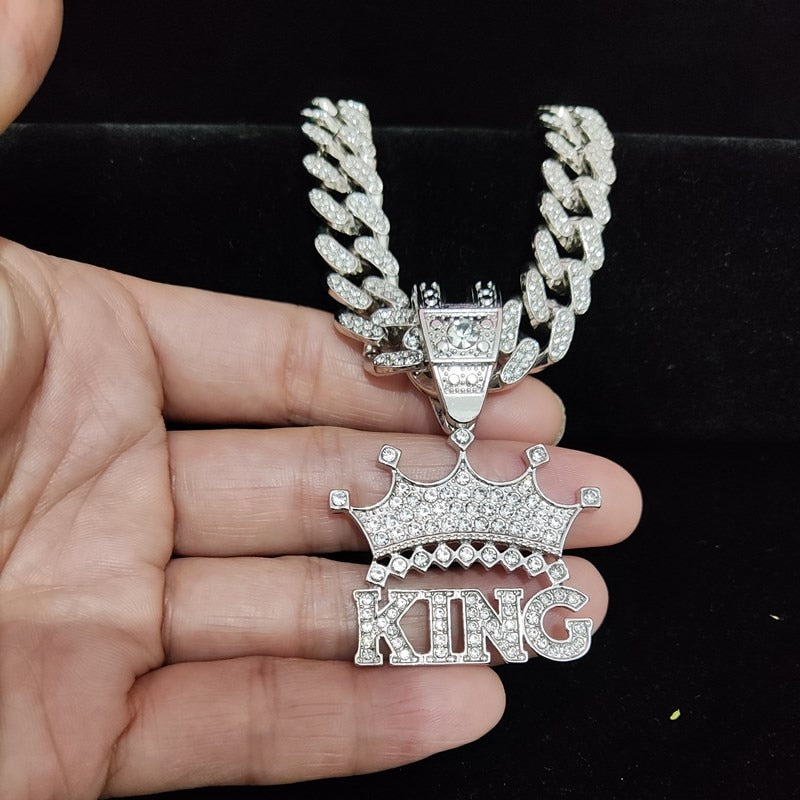 CROWN Pendant Men's Iced Out Necklace