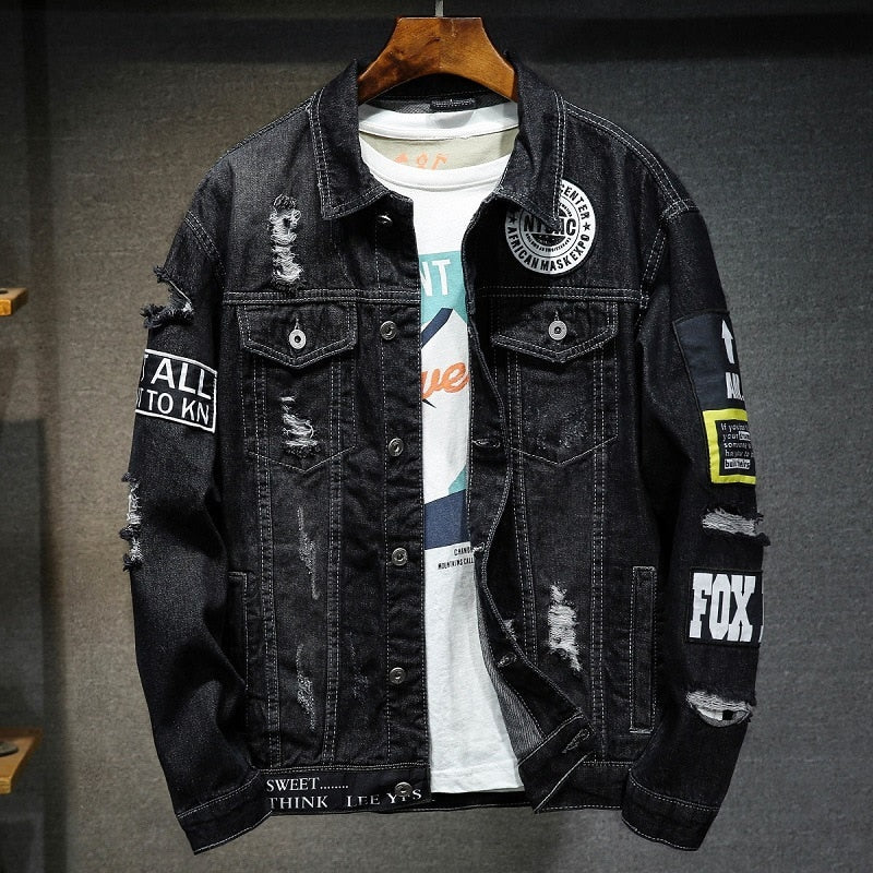 Men's Streetwear Distressed Jacket