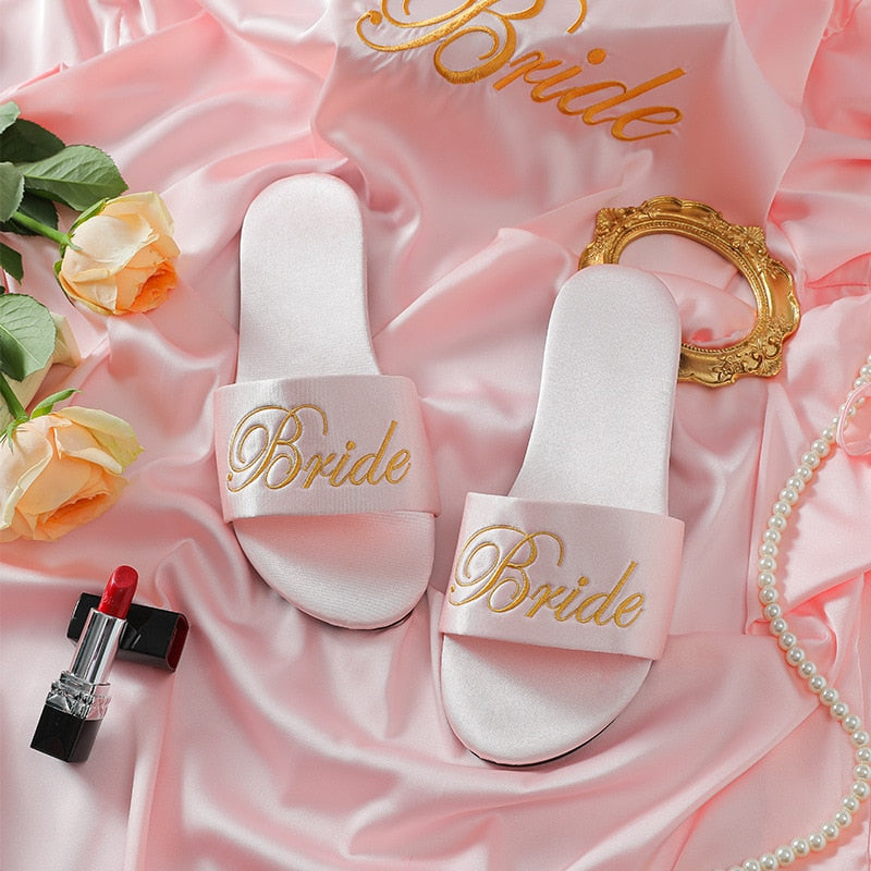 Women's Satin Wedding Bride Slippers