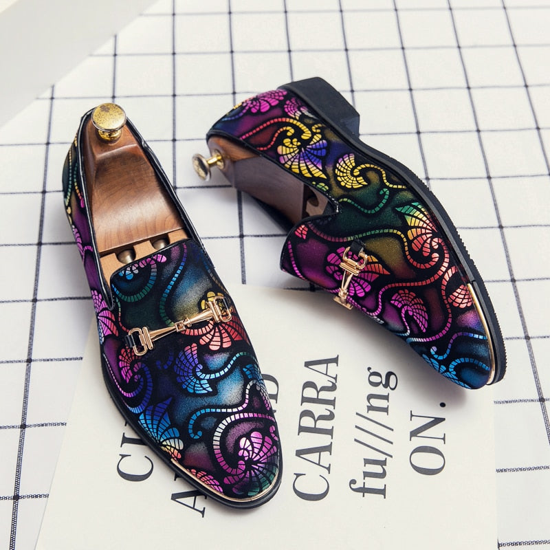 Men's Slip-On Floral Designer Loafers