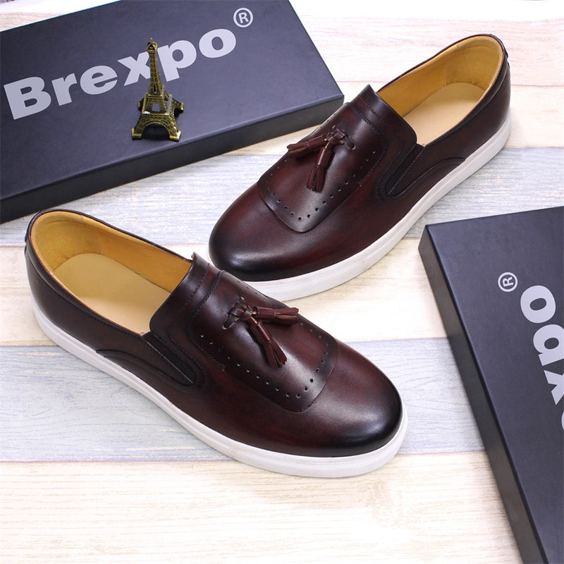 Men's Handmade Genuine Leather Flat Shoes