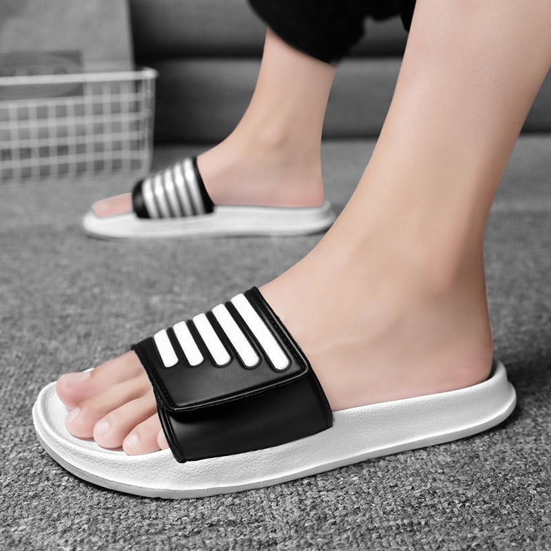 Men's Striped Summer Outdoor/Indoor Slippers