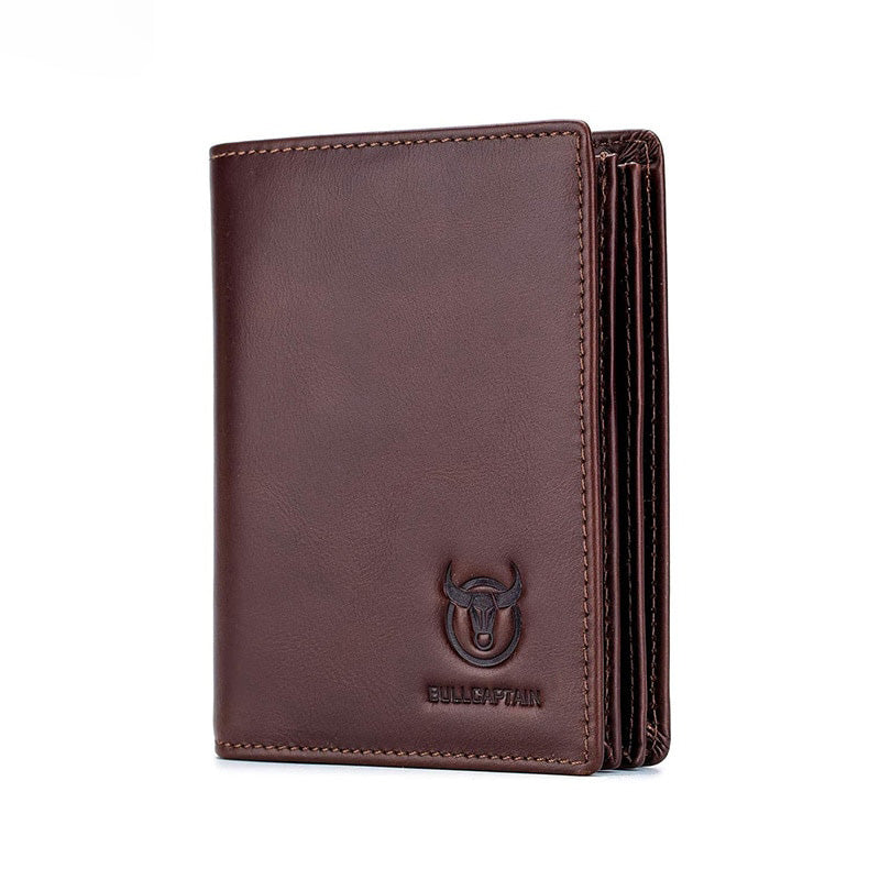 BULLCAPTAIN Men's Vertical British Leather Wallet