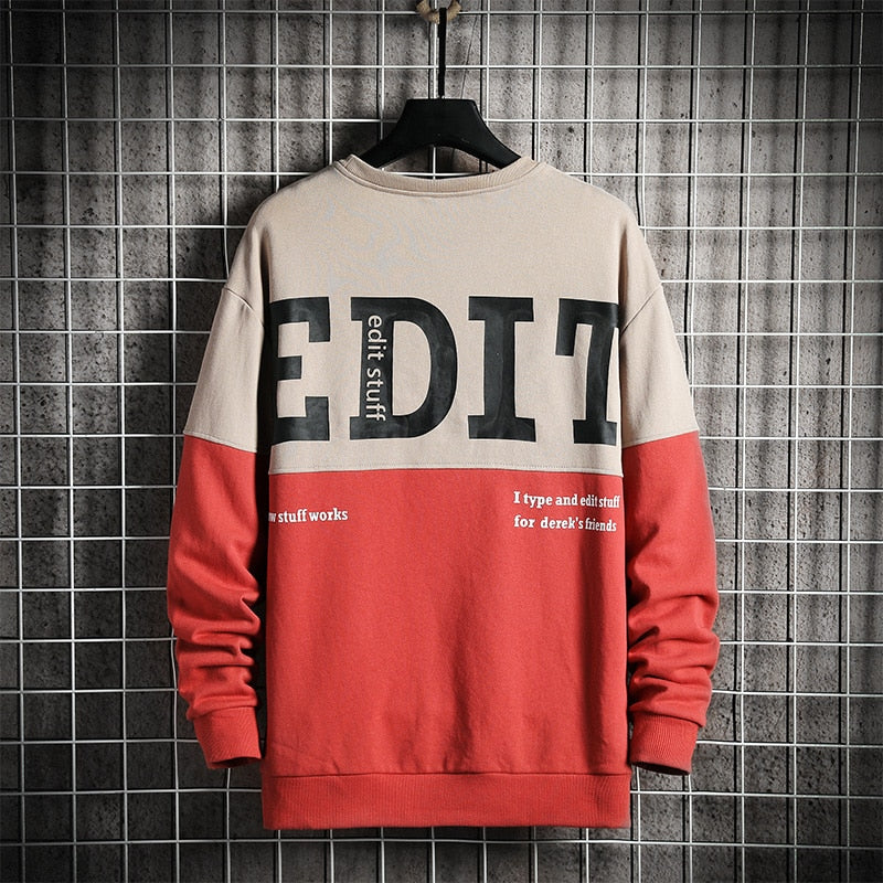 OEIN Patchwork Double Colored Harajuku Sweatshirt