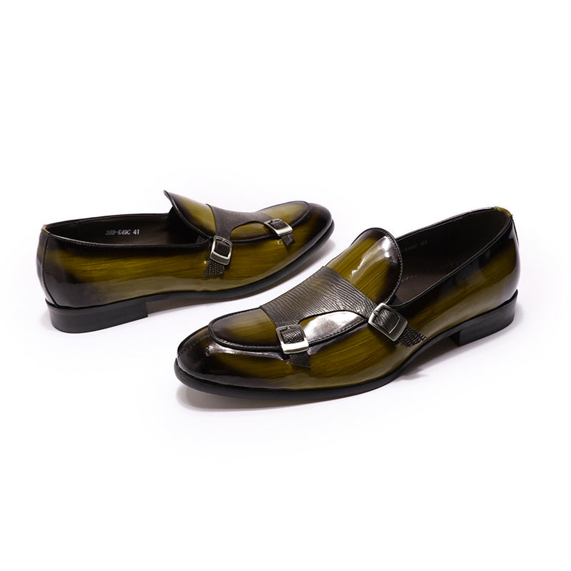 FC Men's Patent Leather Buckle Detail Wedding Loafers