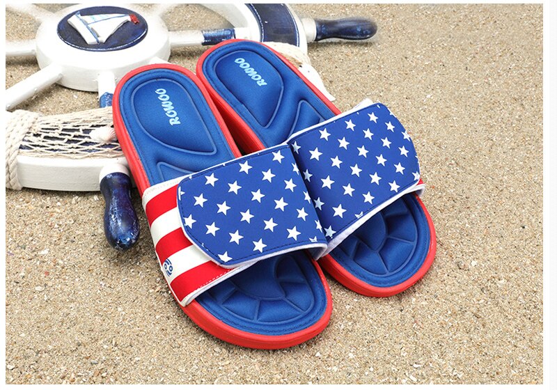 Men's Cozy Foam USA Flag Slipper Sandals