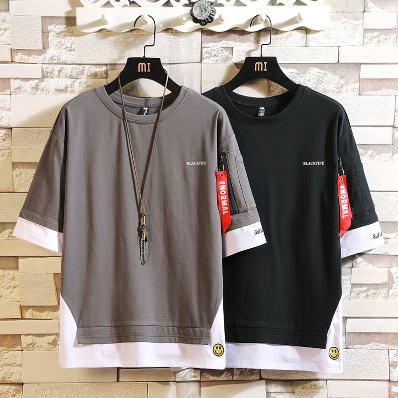 Men's Elbow Sleeves O Neck T-shirt