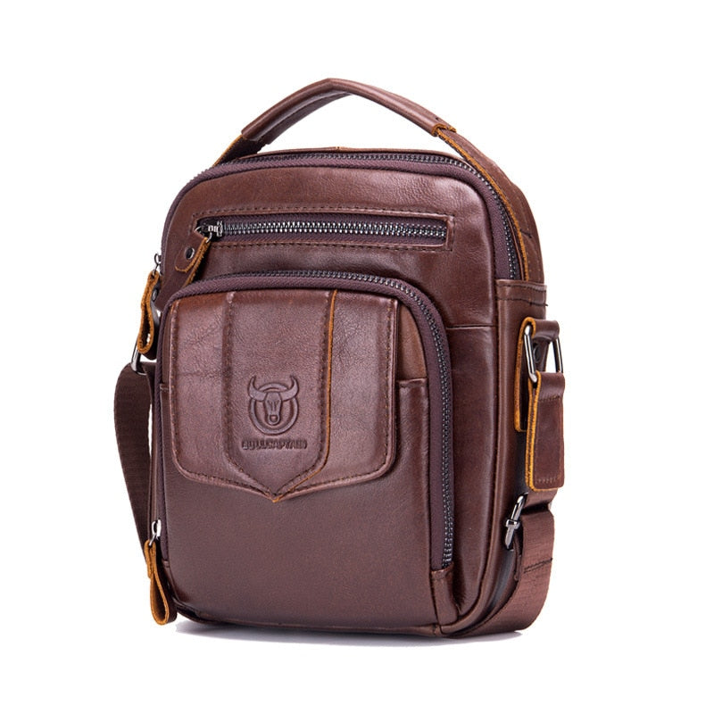 BULLCAPTAIN Men's Leather Shoulder Bag