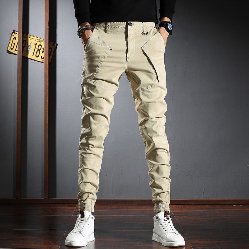 Men's Designer Style Spliced Patchwork Cargo Pants