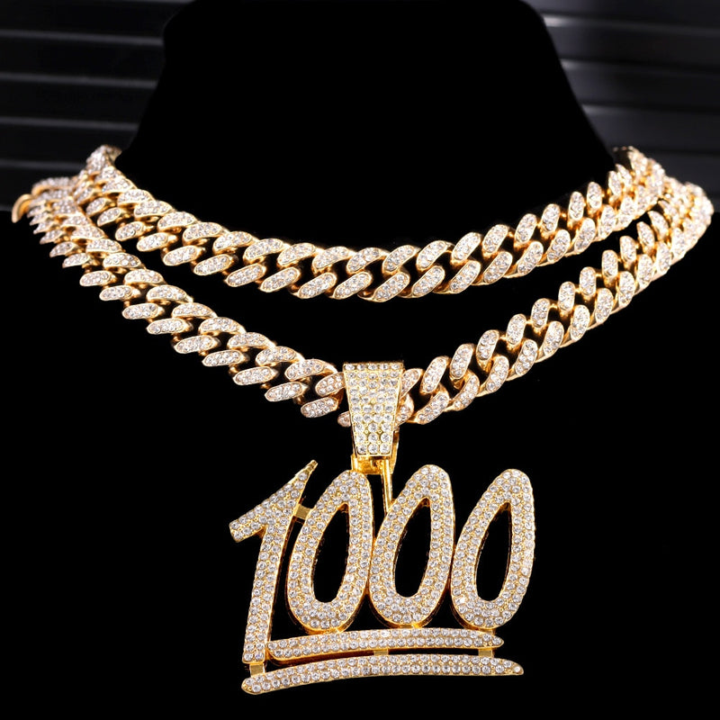 Men's Iced Out Bling Rhinestone Necklace