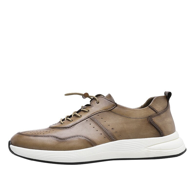 Desai Men's Office Genuine Leather Sneakers