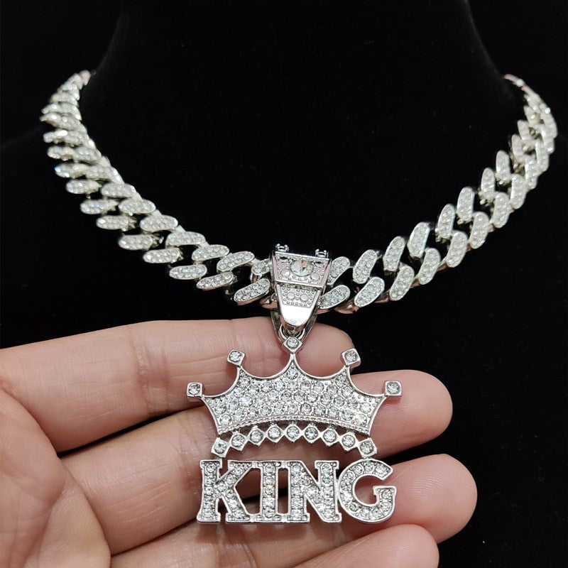 CROWN Pendant Men's Iced Out Necklace