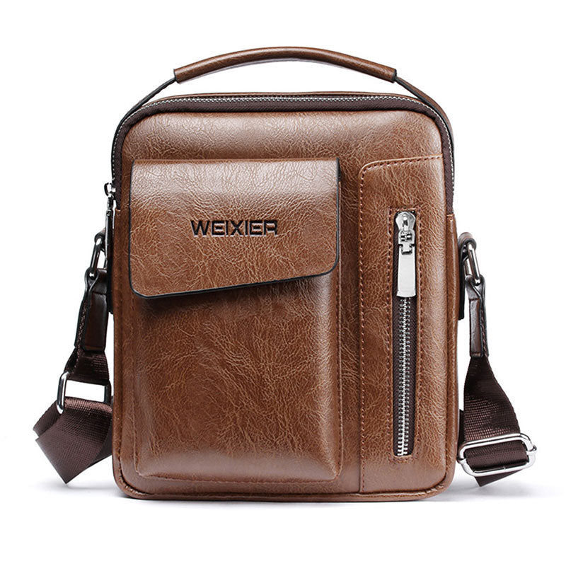 WEIXIER Men's Multi-Function PU Leather Shoulder Bag